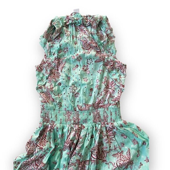 NWT  Poupette St Barth Triny Floral Mini dress, Size XS, Aqua Grenade - Picture 7 of 16